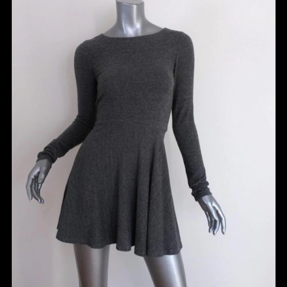 Alice + Olivia Mini Dress Brinley Grey Stretch Jersey Size 6